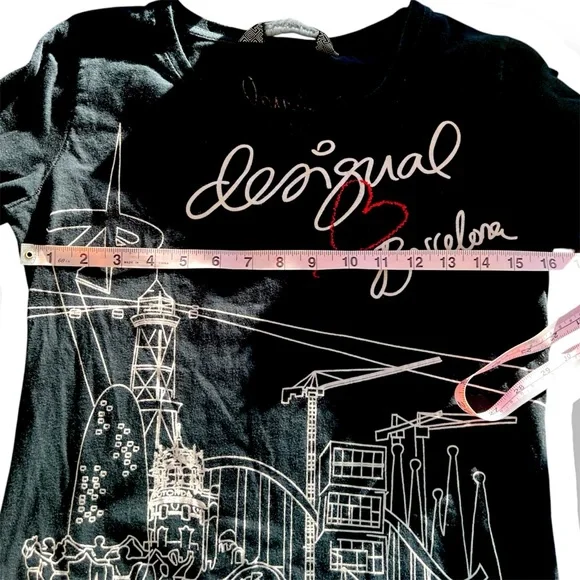 Rare Desigual Barcelona Embroidered Long Sleeve Top | Y2K Euro Streetwear L - Picture 5 of 14